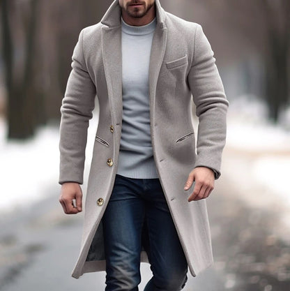 Manteau Long "Élégance Impériale" – Coupe Ajustée & Détails Dorés