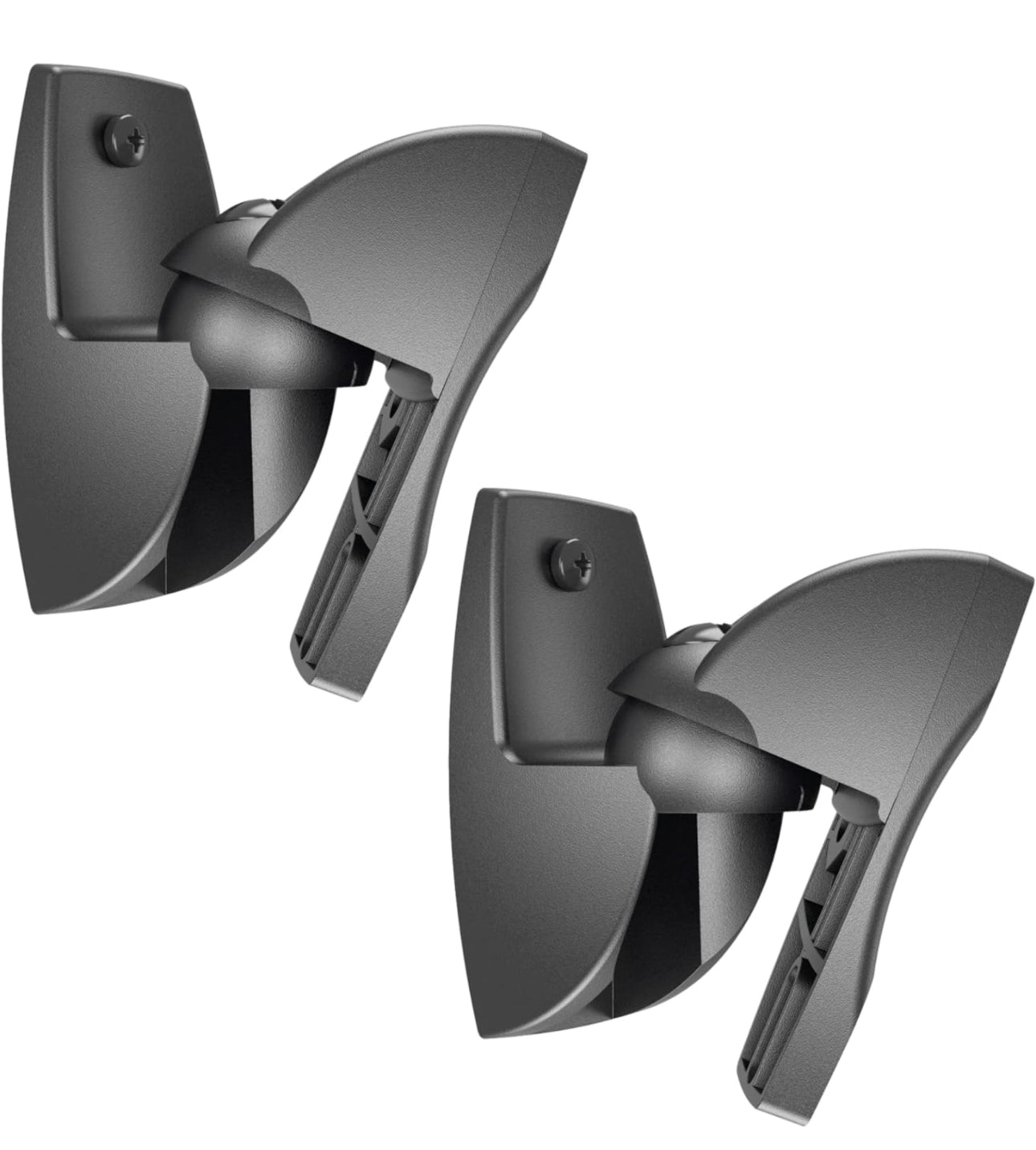 Support Mural Universel pour Enceintes (2X) | Orientable jusqu'à 180º | Inclinaison 20º | Poids Max. 5 kg | Suport Mural polyéthylène de Haute Gamme | Noir