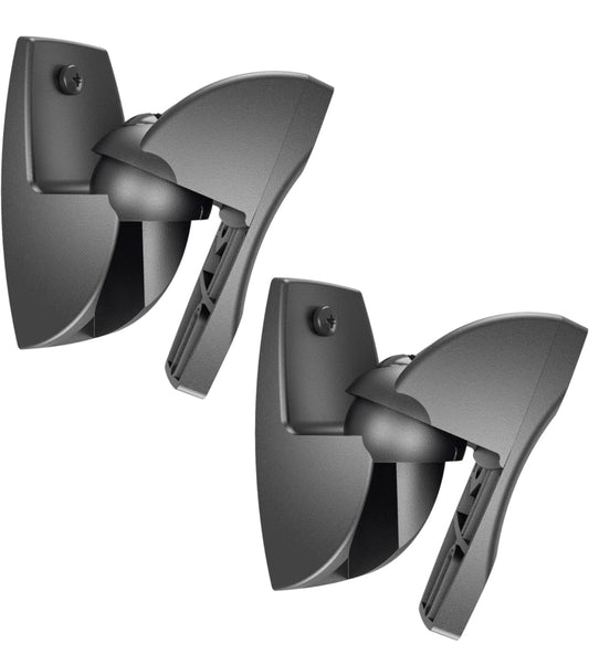 Support Mural Universel pour Enceintes (2X) | Orientable jusqu'à 180º | Inclinaison 20º | Poids Max. 5 kg | Suport Mural polyéthylène de Haute Gamme | Noir