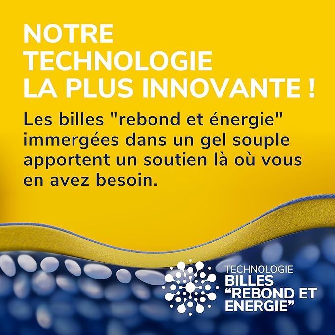 Dr.Scholl's Semelles multi-usages 24-Heures Énergie pour tout type de chaussures - Technologie Billes Rebond et Énergie - Soulage les pieds fatigués et douloureux - 1 Paire - Taille Large 40 à 47.5