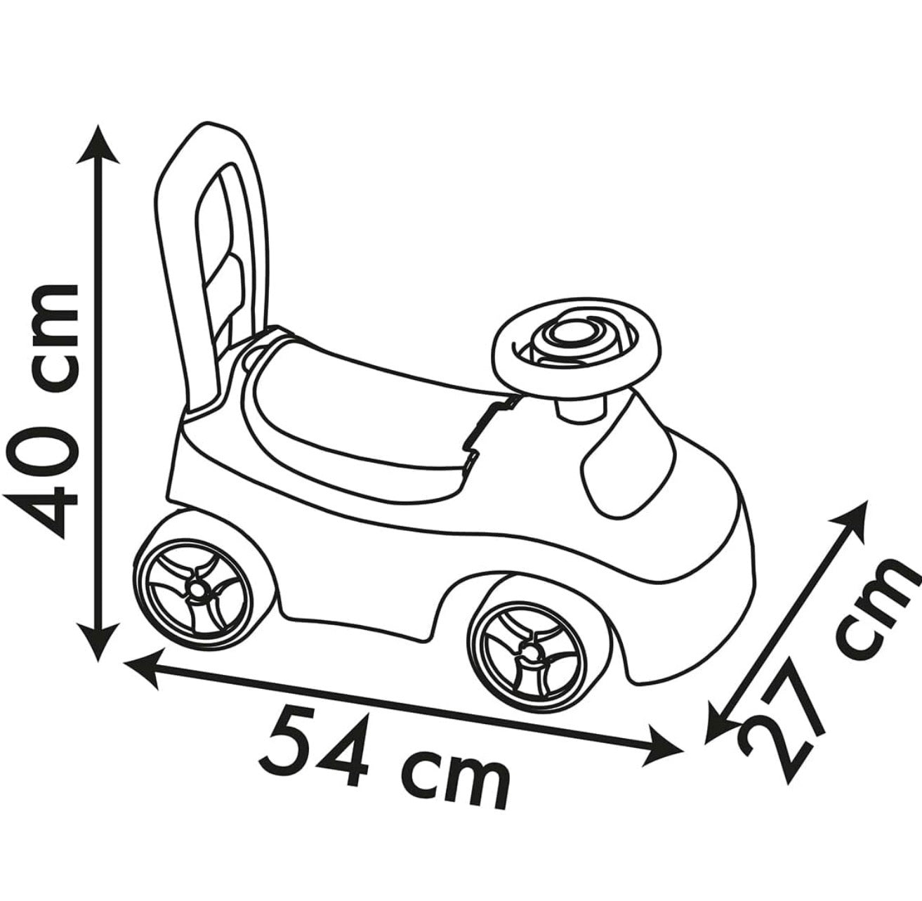 Smoby - Minnie Porteur Auto - Fonction Trotteur - Aide à la Marche - Volant Directionnel - Coffre à Jouets - Confiance, Coordination, Motricité - A Partir de 10 Mois - Fabrication Française
