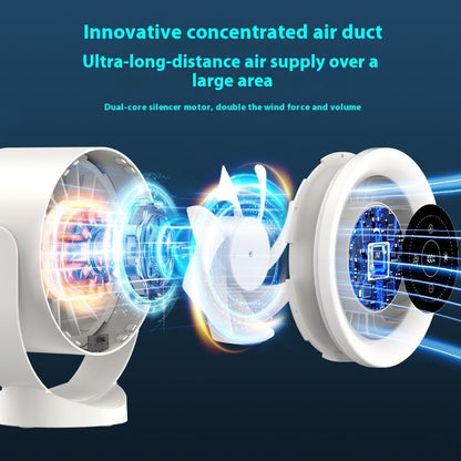 Ventilateur Mural & Bureau "Aurora-Breeze" – Rechargeable, Éclairage LED & Affichage Digital