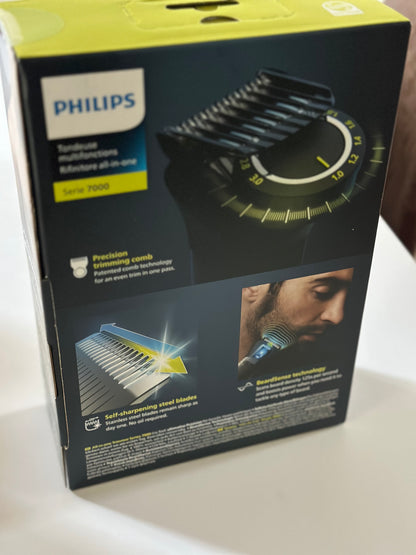 Philips Multigroom Series 7000 - Tondeuse tout-en-un équipée de 14 sabots pour le visage, la tête et le corps, et 21 hauteurs de coupe (de 0,5 à 16 mm) pour une précision ultime (modèle MG7930/15)