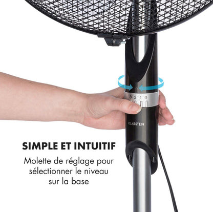 Ventilateur sur Pied, Jusqu'à 2040m³/h, 16" (41cm), 55W de puissance, 5 pales, Oscillation neuf