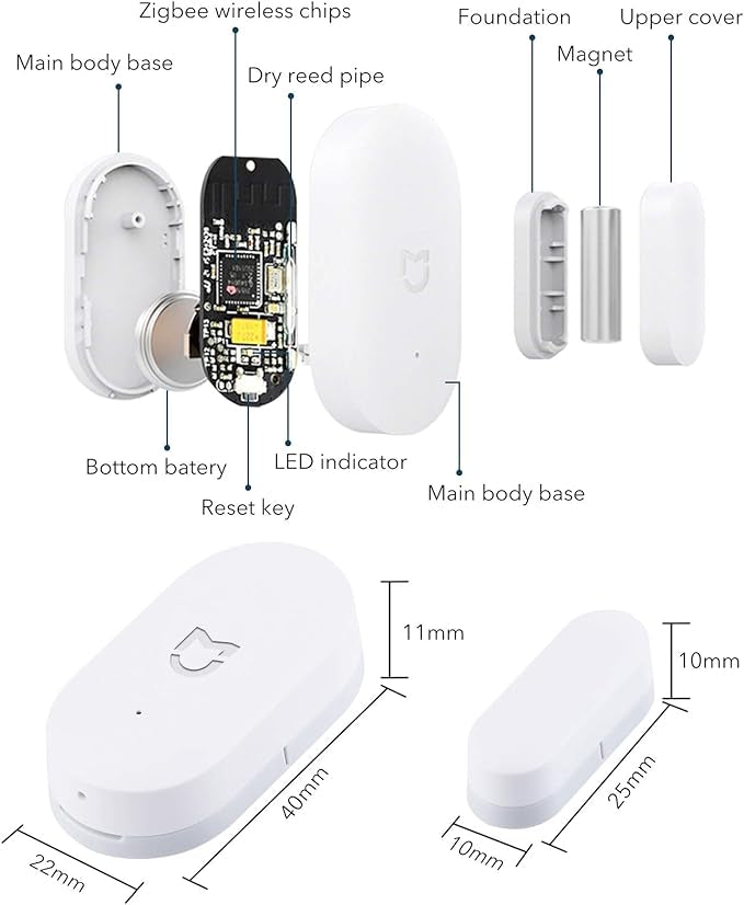 Détecteur de Porte et de Fenêtre, Mijia, Connexion sans Fil Zigbee