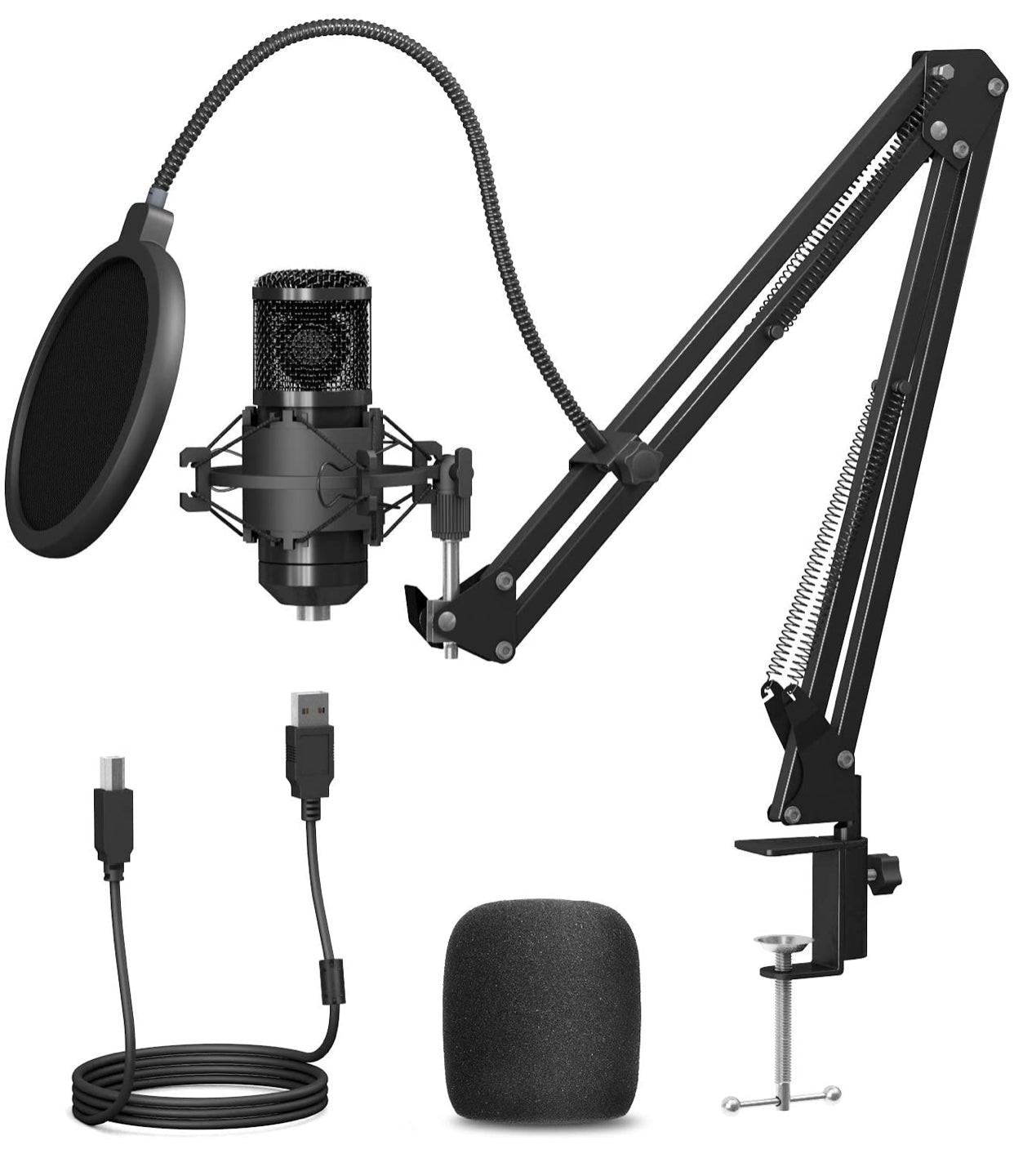Microphone Kit Professionnel USB - Condensateur avec Filtre Anti-Pop PC neuf