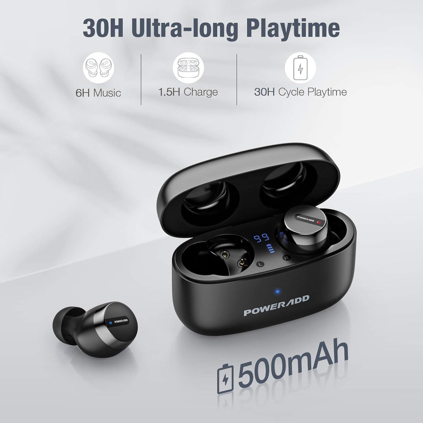 Casque de Sport Bluetooth sans Fil IPX7 étanche pour Le Jogging/la Course avec Microphone intégré, 25 Heures d'autonomie, Bluetooth 5.0 pour Apple Huawei Samsung… (S12)