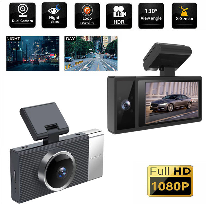 Dash cam, caméra embarquée Enregistreur de conduite WIFI Trois lentilles Téléphone portable APP Interconnexion Vision nocturne Grand angle
