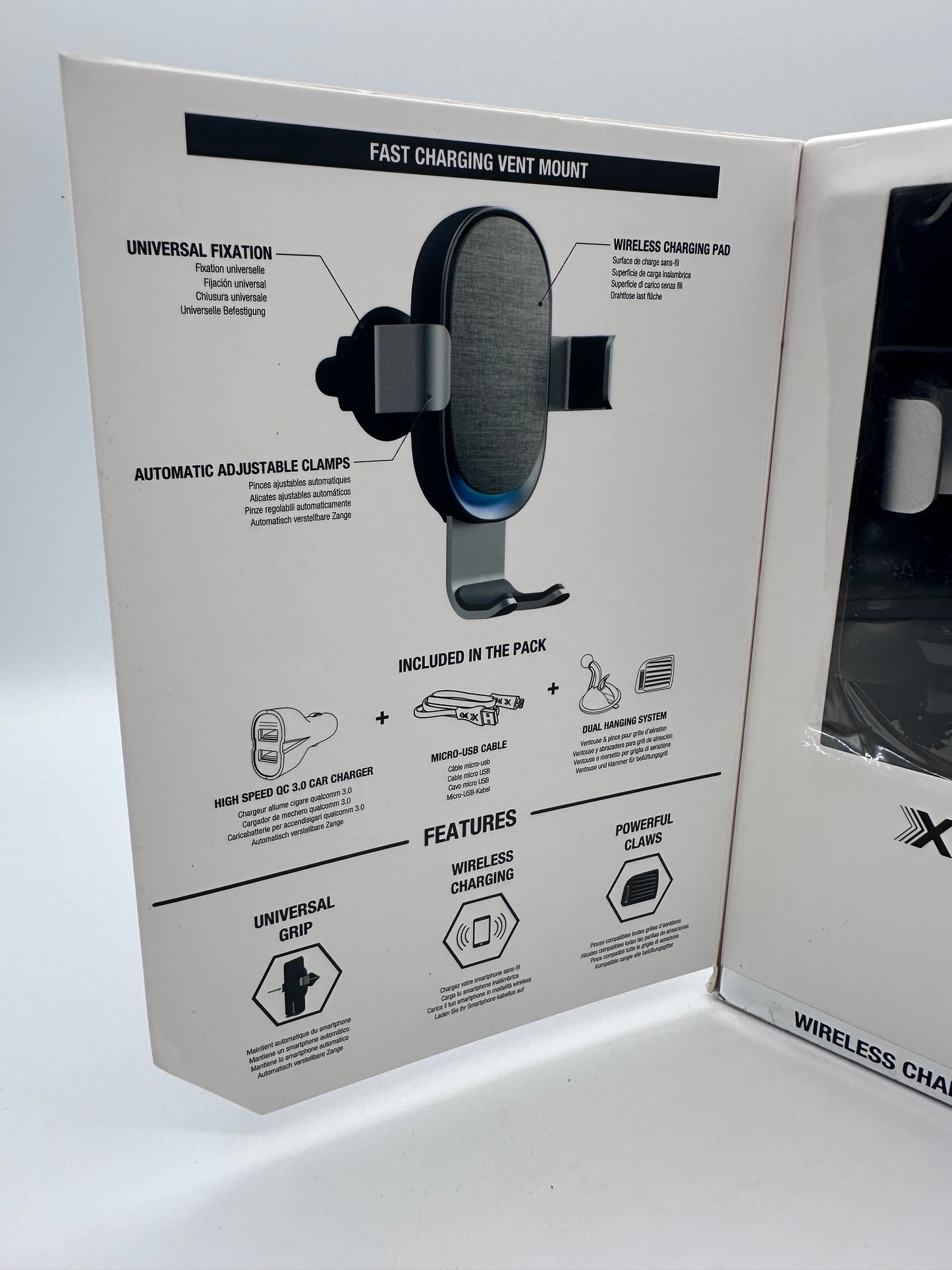 Xmoove - Support Voiture avec Charge sans Fil Rapide Qi - 10W - POWERCAR Contact Inter