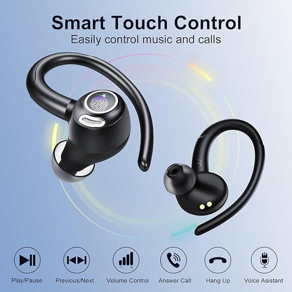 Écouteurs Bluetooth 5.3 Hi-FI Stéréo, 48H Ecouteur sans Fil Sport avec Antibruit CVC8.0 neuves