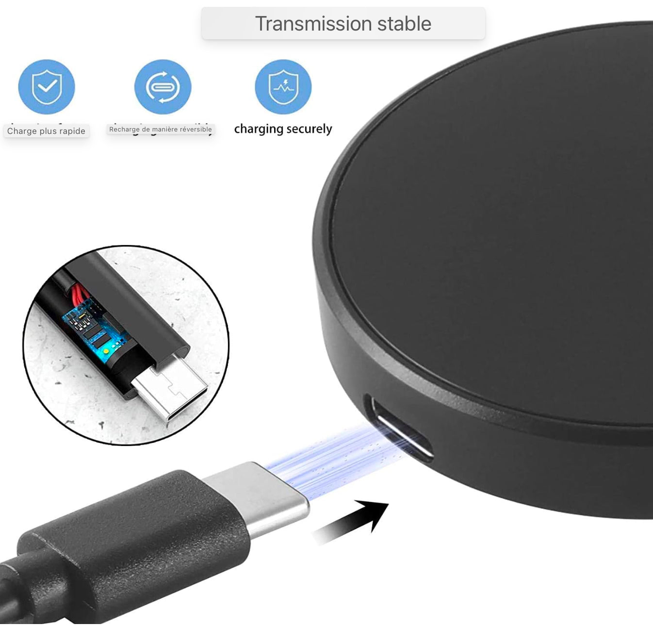 Chargeur sans fil magnétique, chargeur sans fil Qi Chargeur rapide sans fil Compatible avec iPhone 13/13 Pro/13 Pro Max/12/12 Pro/12 Pro Max/12 Mini/AirPods Pro/2