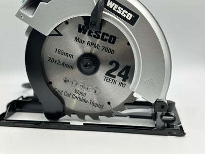 Scie Circulaire 1400W, Lames 24 (185mm), WESCO WS3441.2