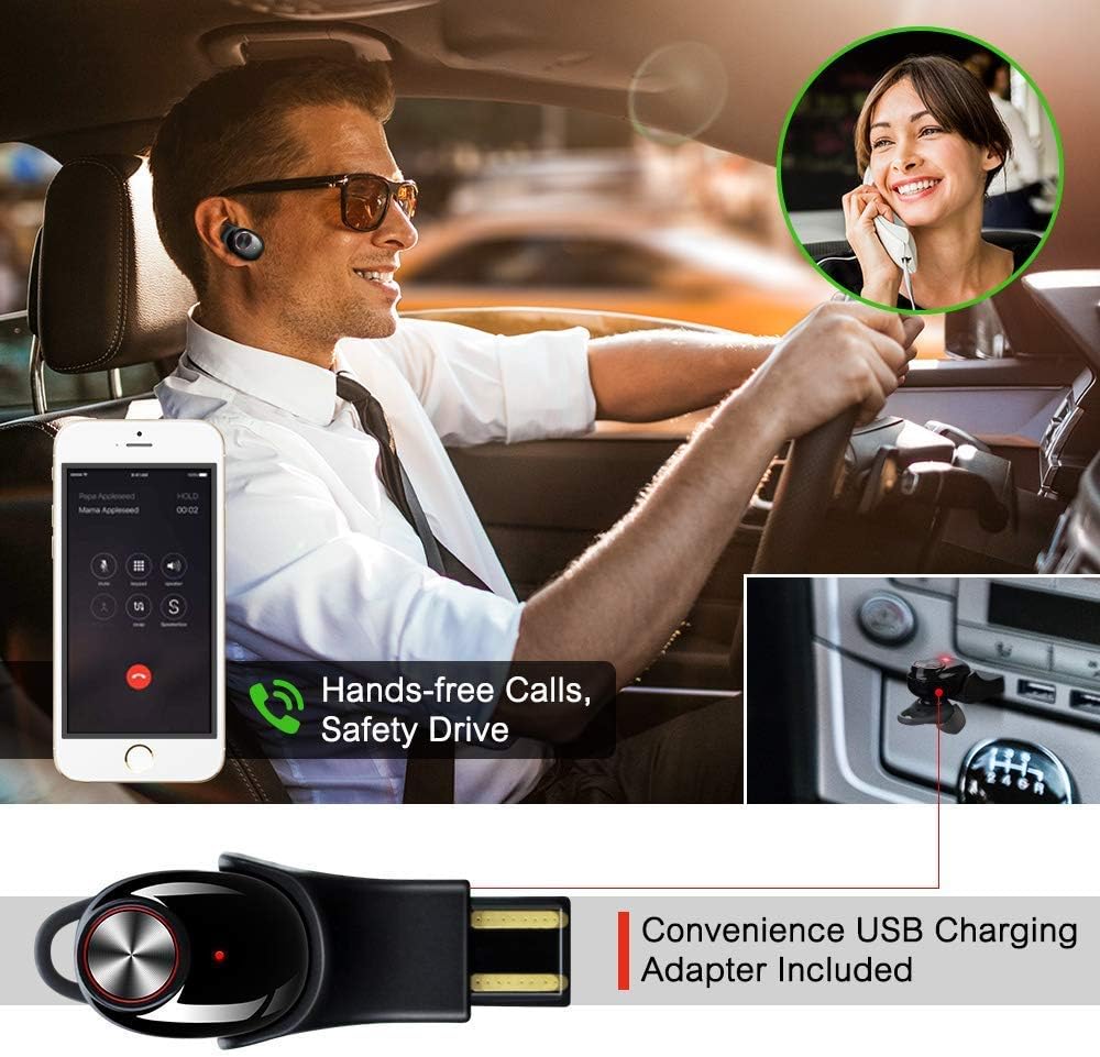 Jokeret True Écouteurs sans fil TWS 5.0 casque Bluetooth avec chargement portable portables Mini Casque avec microphone Noir