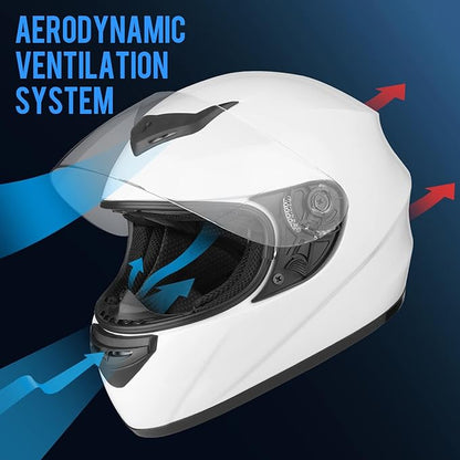 Casque de Moto Intégral, Scooter Respirant pour Femme Homme Adultes, Protection de Sécurité, Certifi XL
