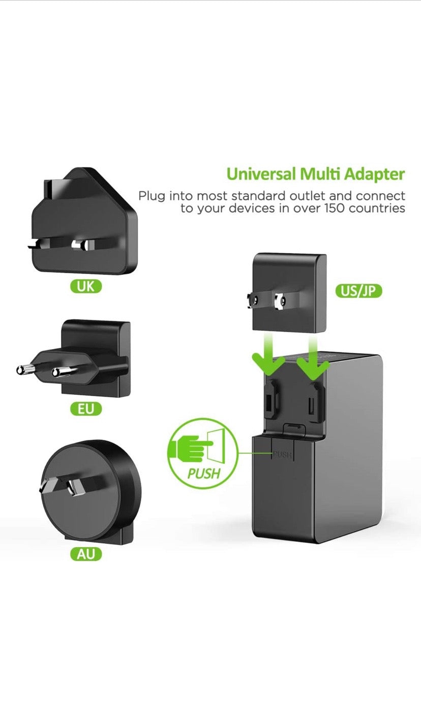 Chargeur mural ultra rapide grâce à ses 60watt et USB C, prise EU/UK neuf