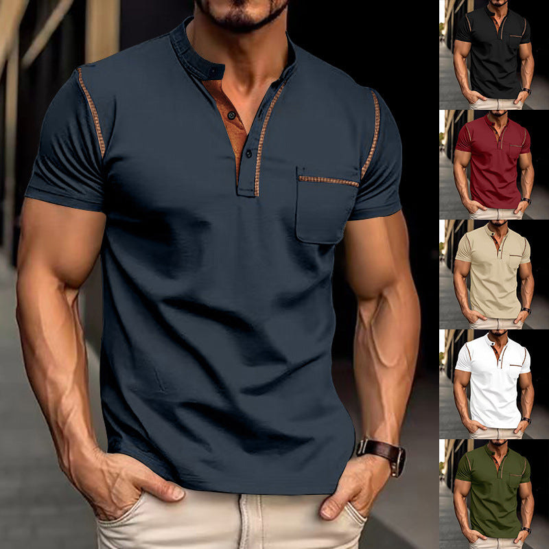 Polo Henley "Urban-Tech" – Tricot Respirant, Séchage Rapide & Détails Contrastés