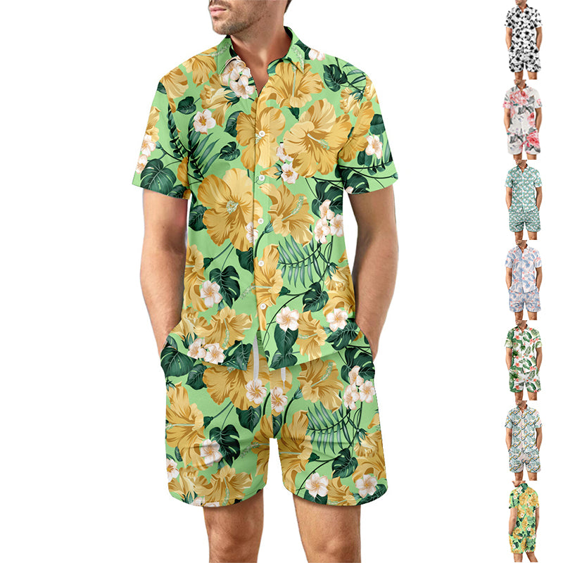 Ensemble "Riviera" 2 Pièces – Chemise à Imprimé Floral & Short Fluide