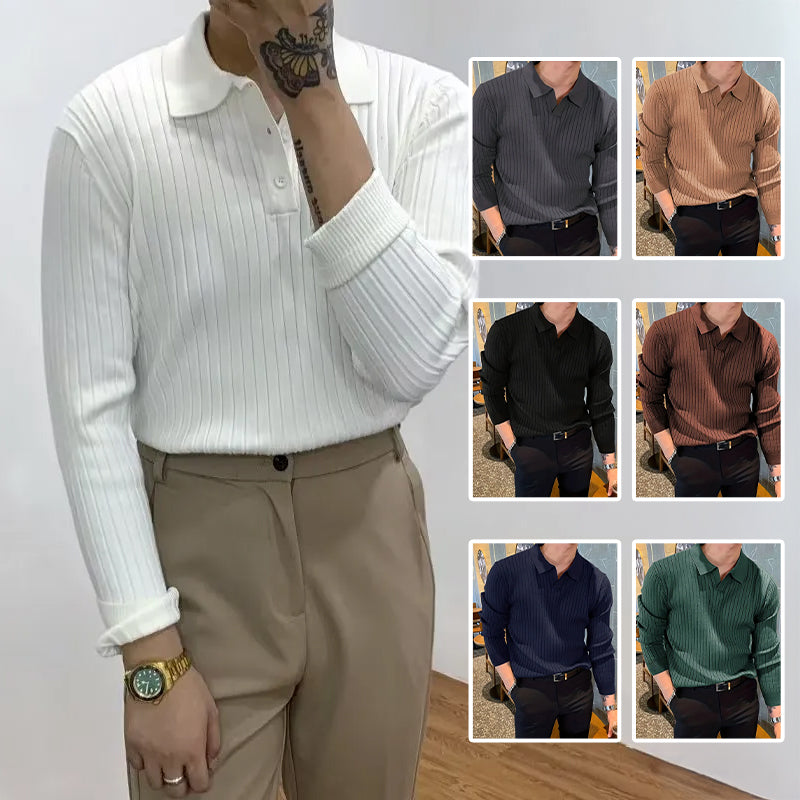 Polo "Waffle-Knit" – Maille Gaufrée Extensible & Coupe Slim Élégante