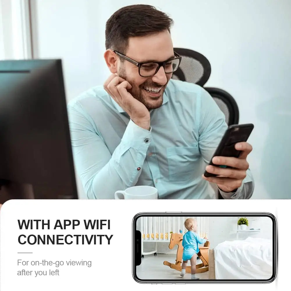 Caméras cachées EKMini Spy pour la sécurité de la maison 4KHD Grand angle WiFi sans fil Petite nounou Surveillance/Détection de mouvement/Vision nocturne
