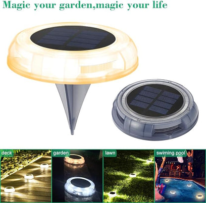 Lampes solaires de jardin Sol extérieur, 4 Led Lights IP68 Résine étanche jardin Chemin ou autres