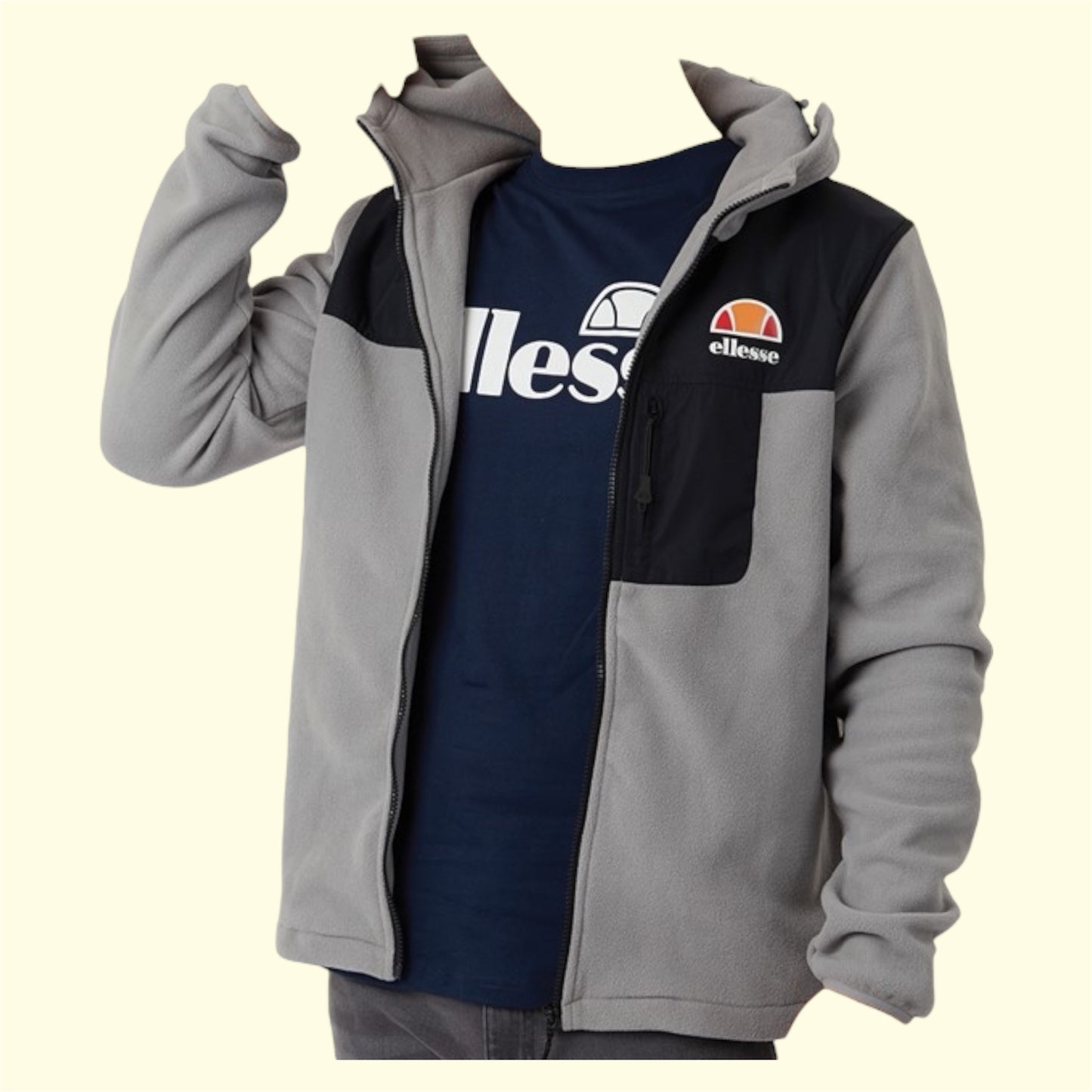 Veste Polaire à Capuche elless Drago Homme Gris Clair