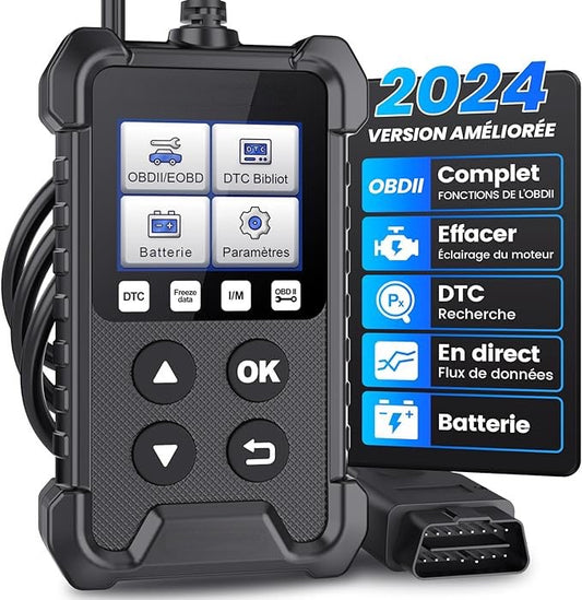 Scanner Lecteur Code Voiture EOBD avec Fonctions OBD2 complètes Vérifier l'outil Diagnostic neuf
