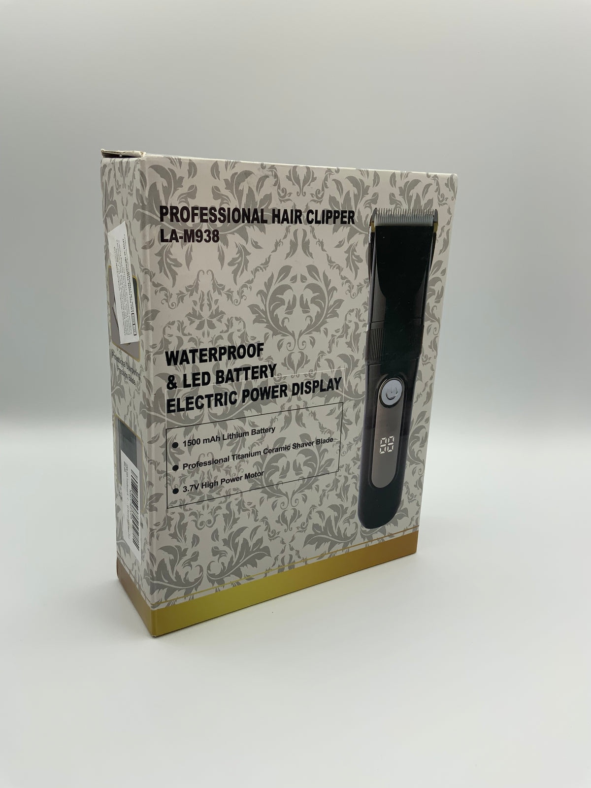 Tondeuse à Cheveux Hommes Professionnel Sans fil IPX7 Tondeuse Homme Rechargeable à 2 Niveaux de Vitesse Écran LCD et Lame Céramique avec 2 peignes à favoris et 4 Peigne 3/6/9/12 mm