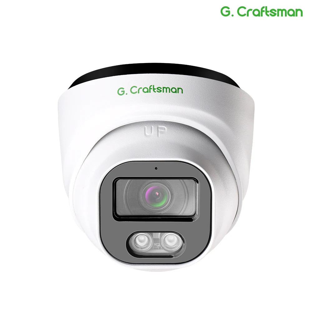 Caméra de Surveillance G.Craftsman HIR POE IP 2.8mm Dôme SONY 5MP 4K IR Vision Nocturne Sécurité CCTV H.265 Vidéo Audio étanche