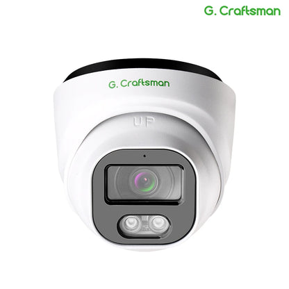 Caméra de Surveillance G.Craftsman HIR POE IP 2.8mm Dôme SONY 5MP 4K IR Vision Nocturne Sécurité CCTV H.265 Vidéo Audio étanche