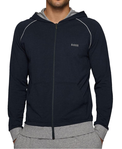 BOSS Hommes Mix&Match Jacket H Veste à Capuche en Coton Stretch avec Passepoil et Logo