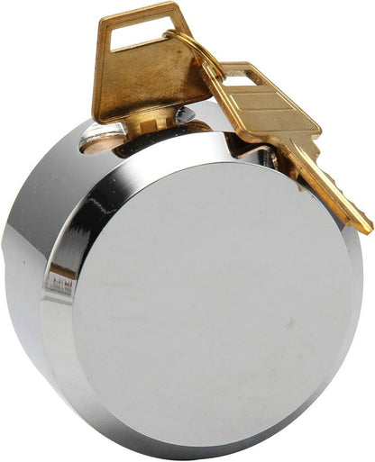 Fermer à clé Rondelle de hockey en acier chromé de 73 mm, Serrure de porte de remplacement pour camionnette robuste ronde à cadenas dissimulé en acier solide