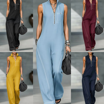 Combinaison "City-Sleek" – Col Montant, Taille Ajustée & Poches Latérales Pratiques
L'élégance minimaliste pour une silhouette élancée