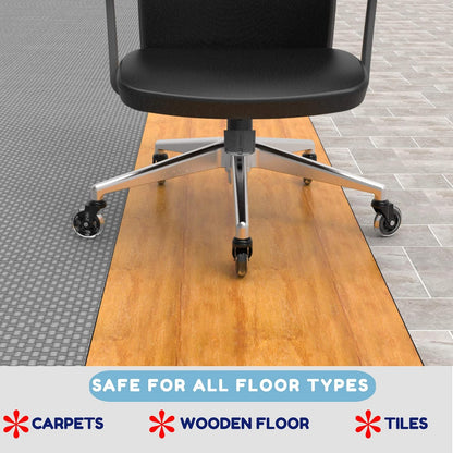 GBL - Lot de 5 Roulettes pour Chaise de Bureau - Roulette Pivotante avec Roue Protège Parquet en Caoutchouc - ne Marque pas les Sols -avec Roulement Silencieux