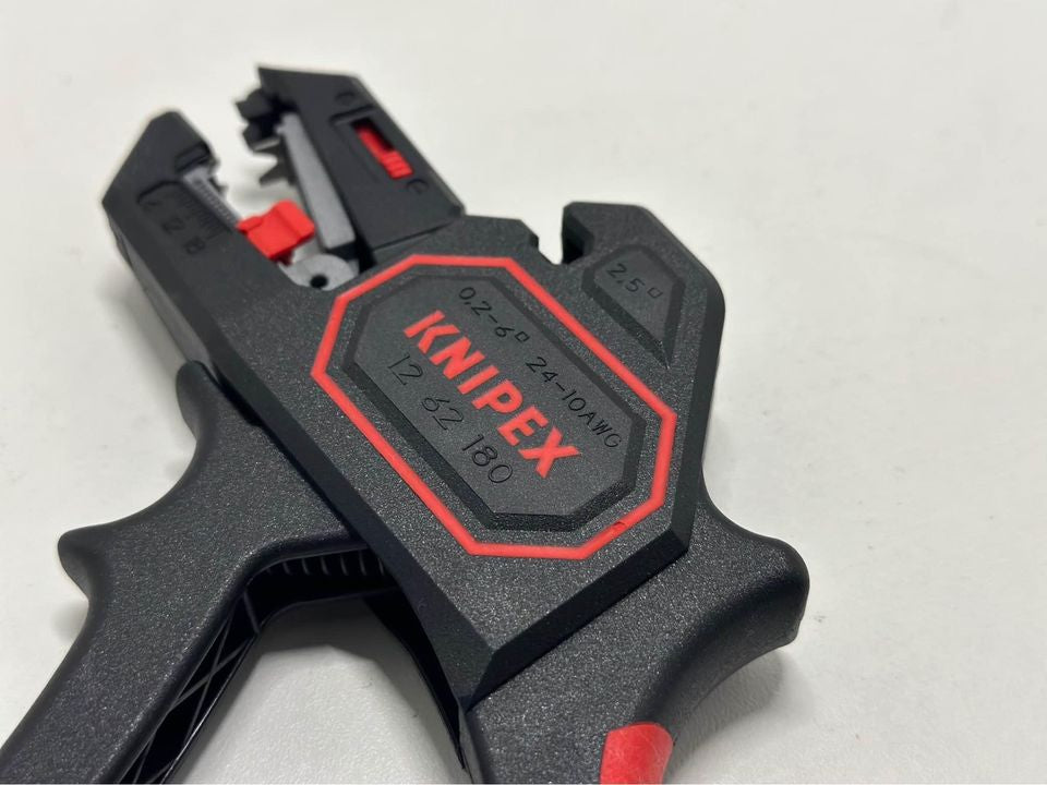 KNIPEX Pince à dénuder automatique, 0,2-6 mm², avec réglage fin, avec butée de longueur réglable, pince à dénuder, 12 62 180