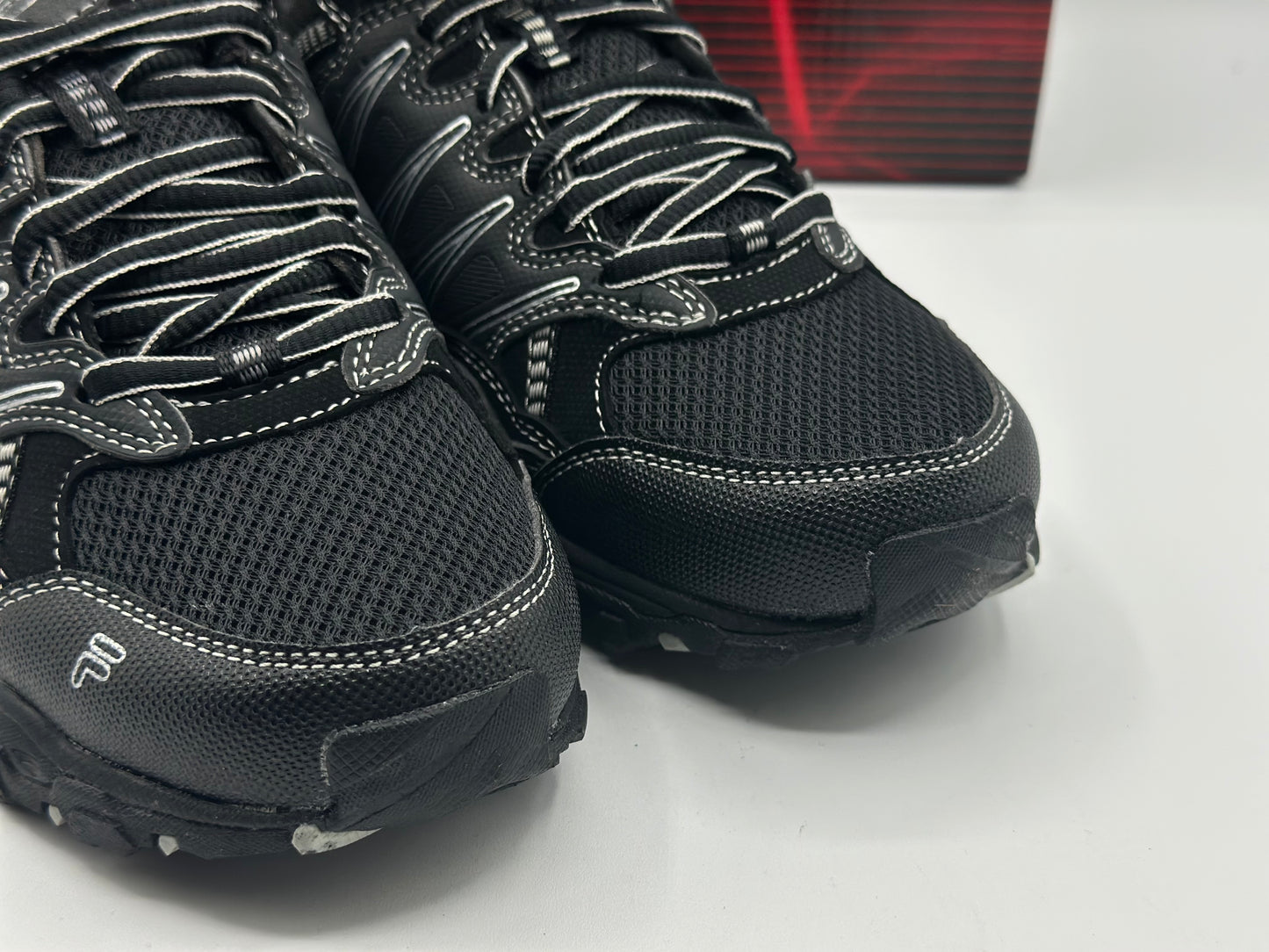 Fila Men's Memory at Peak Steel Toe Trail Runner, Black/Metallic Silver, T38