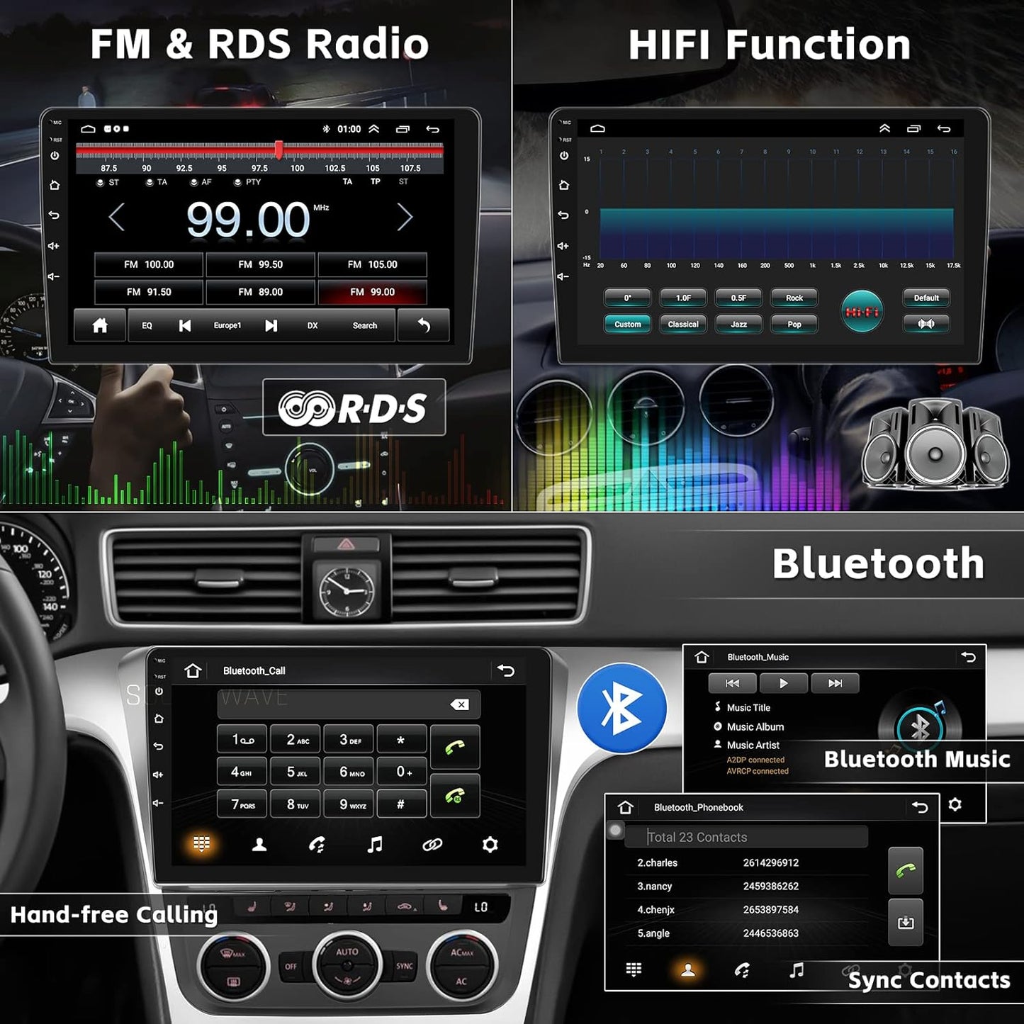 CAMECHO Android 11 Autoradio pour Volkswagen Passat 2012-2015, 2G+32G, Wireless Carplay Android Auto, 10.1" HD écran Double Din Bluetooth avec GPS HiFi Support FM RDS SWC + AHD Caméra de recul