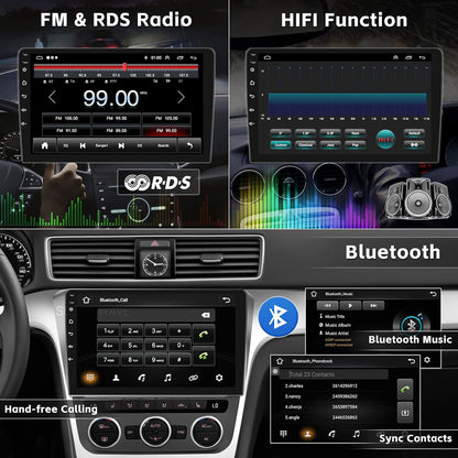 CAMECHO Android 11 Autoradio pour Volkswagen Passat 2012-2015, 2G+32G, Wireless Carplay Android Auto, 10.1" HD écran Double Din Bluetooth avec GPS HiFi Support FM RDS SWC + AHD Caméra de recul