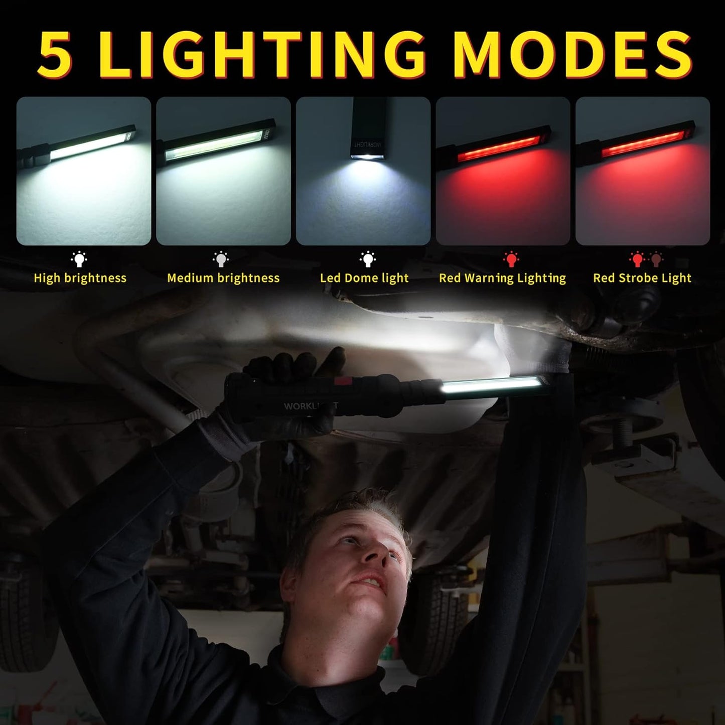 Lampe de poche LED torche avec Base Magnétique Camping Lampe 4 Pack [Classe énergétique A] neuve