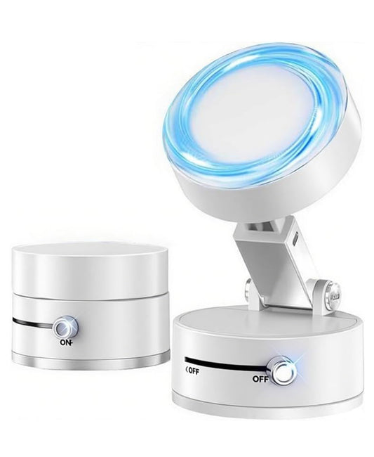 Support de téléphone magnétique pliable et rotatif blanc - Miroir de fitness magnétique robuste - Surface lisse - Pour tous les véhicules