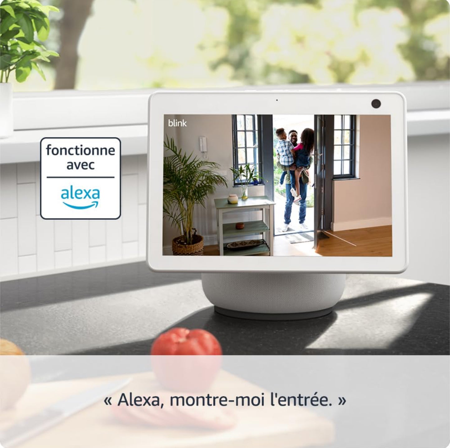Blink Mini 2 | Caméra de surveillance connectée à prise, vidéo nocturne HD en couleur, projecteur intégré, système audio bidirectionnel, détection de mouvements, fonctionne avec Alexa | Blanc