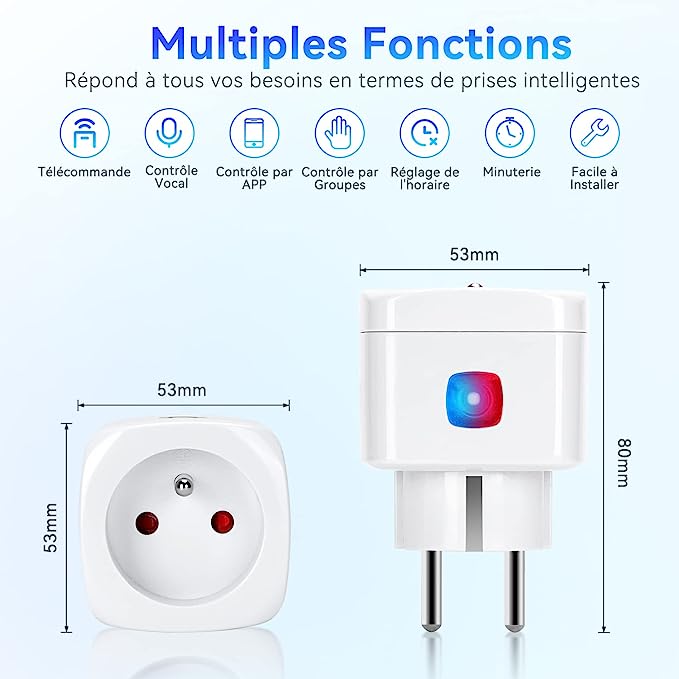 Prise Connectée, Mini Smart Power Plug Compatible avec Alexa et Google Home wifi neuf