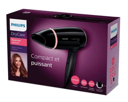 PHILIPS Sèche-cheveux Thermoprotect compact et puissant - Noir / Rose neuf