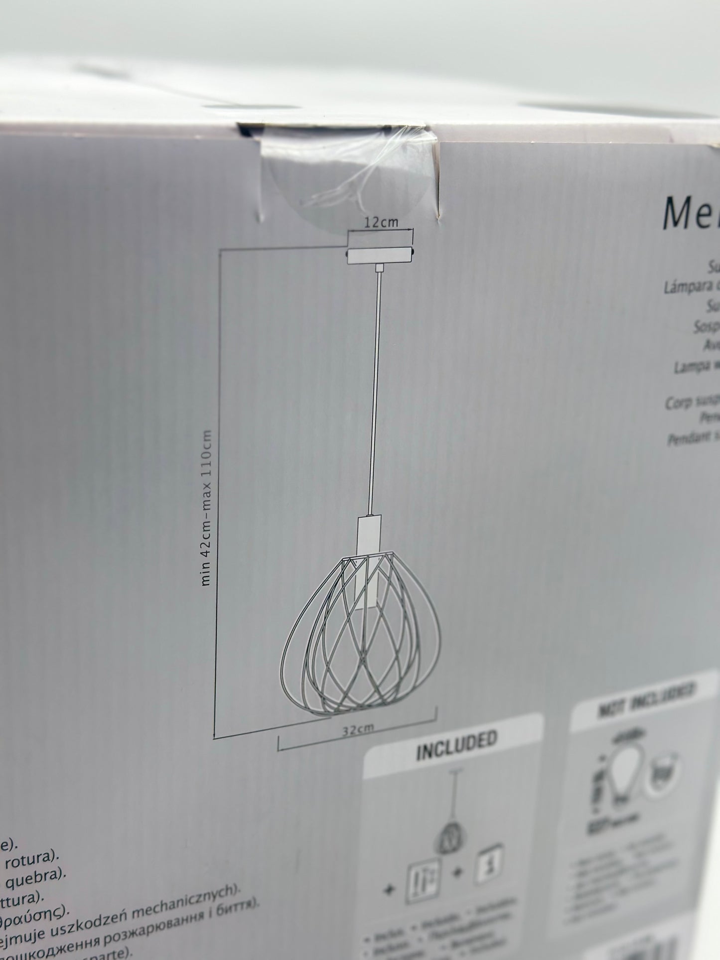 Suspension Merone, acier, noir, Diam.32 cm INSPIRE, E27 neuve