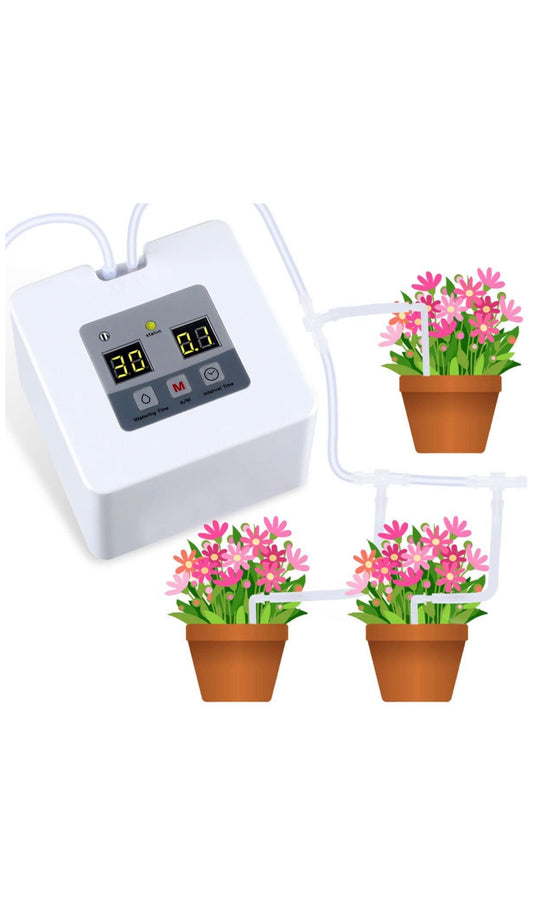 Kit d'irrigation Goutte à Goutte Automatique Micro, système d'auto-arrosage avec minuterie d'eau électronique de 30 Jours, Charge USB 5V pour 10 Plantes en Pot d'intérieur