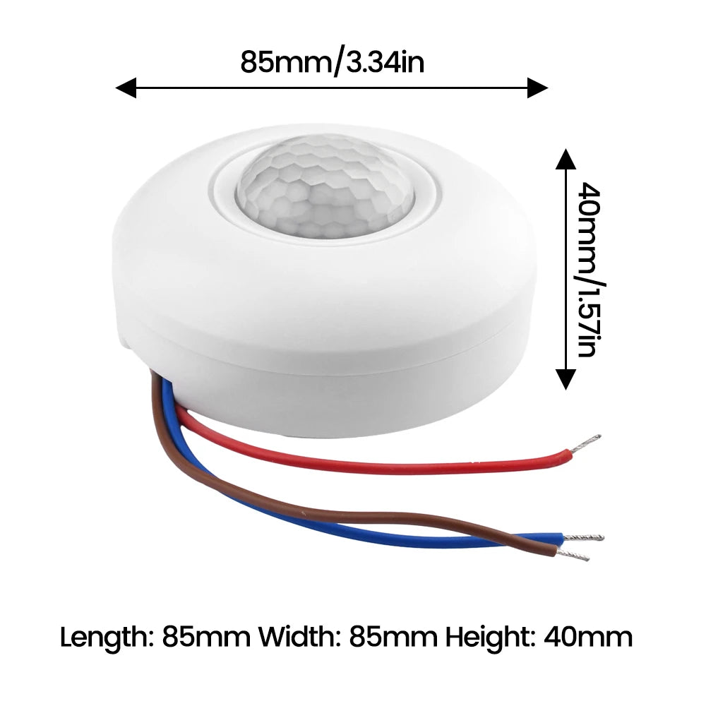 AC85-265V Intelligent Human Infrared Sensor Switch Ceiling Sensor Switch for Ceiling 360℃ Motion Sensor Light Switch Wholesale