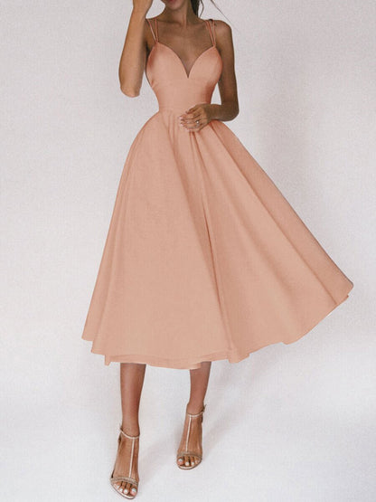 Robe Maxi "Aura-Summer" – Coupe Évasée, Décolleté en V & Dos Nu