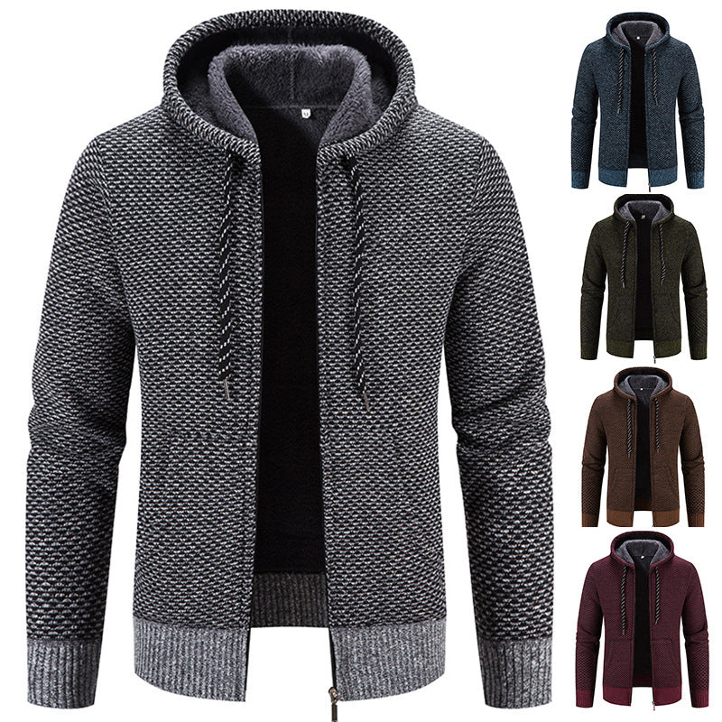 Manteau d'hiver Fermeture à glissière Couleur unie Manches longues Cordon de serrage avec capuche