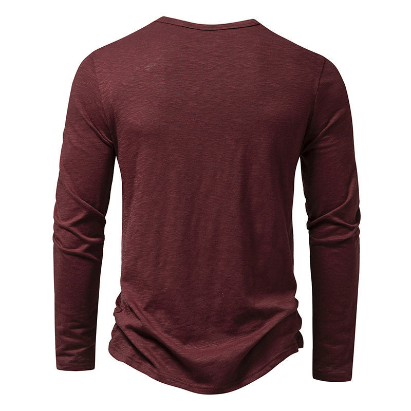 Tee-Shirt "Nomade" Col Tunisien – Manches Longues & Coupe Ajustée