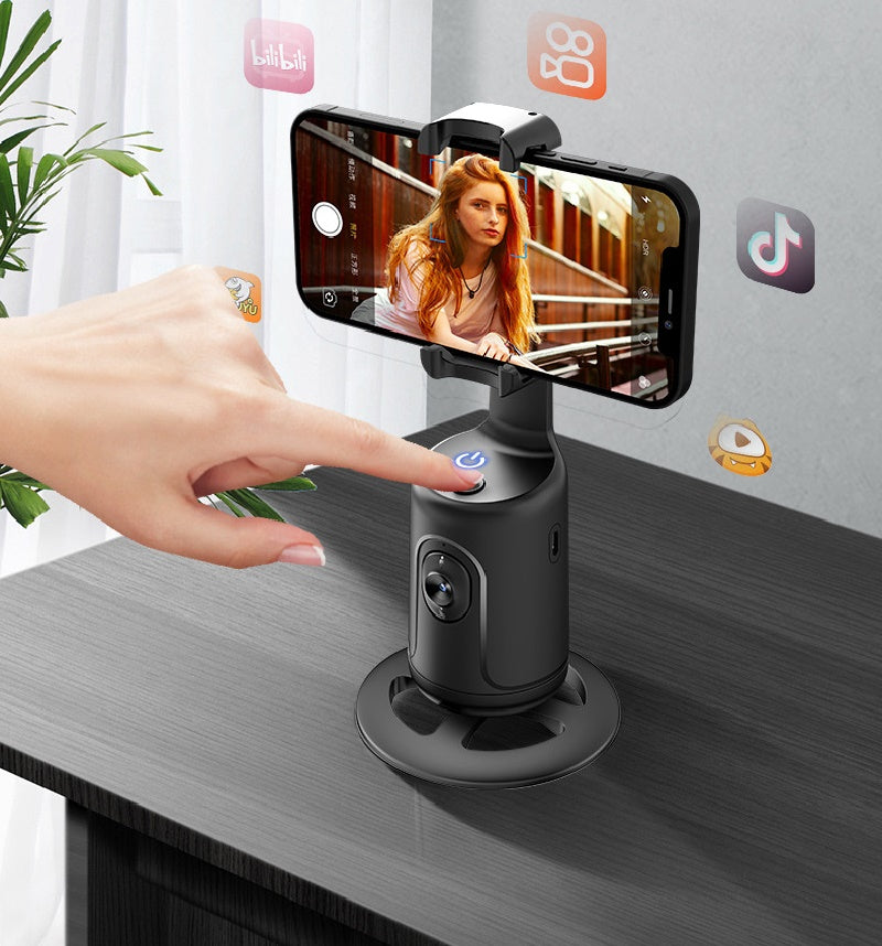 Stabilisateur 360, Suivi automatique du visage Cardan AI Smart Cardan Support de téléphone automatique pour smartphone Vidéo Vlog Trépied stabilisateur en direct