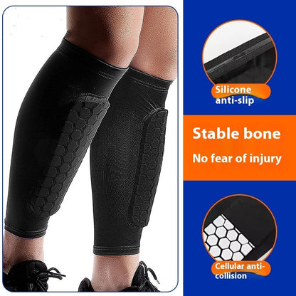 Protège-Tibia "Hexa-Shield" – Manchon de Compression Anti-Collision en Nid d'Abeille